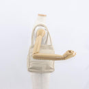 CHANEL Camelia Tote Bag Leather Ivory Gold CC Auth 151193V-26