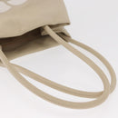 CHANEL Camelia Tote Bag Leather Ivory Gold CC Auth 151193V-8