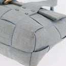 FENDI Zucca Canvas Hand Bag Light Blue Gold Auth 151194V-11