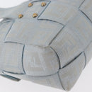 FENDI Zucca Canvas Hand Bag Light Blue Gold Auth 151194V-12