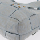 FENDI Zucca Canvas Hand Bag Light Blue Gold Auth 151194V-13