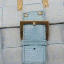 FENDI Zucca Canvas Hand Bag Light Blue Gold Auth 151194V-14