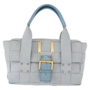 FENDI Zucca Canvas Hand Bag Light Blue Gold Auth 151194V-2