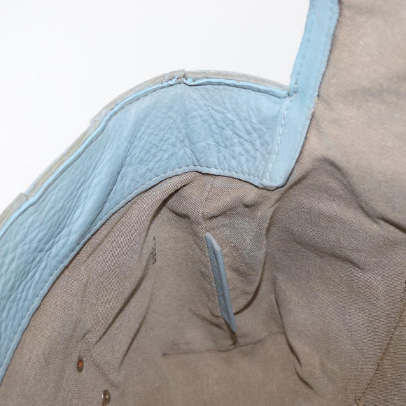 FENDI Zucca Canvas Hand Bag Light Blue Gold Auth 151194V