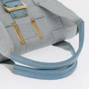 FENDI Zucca Canvas Hand Bag Light Blue Gold Auth 151194V-7