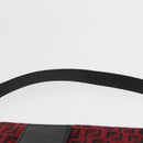 FENDI Zucchino Canvas Mamma Baguette Shoulder Bag Red Silver Auth 151195SAM-8