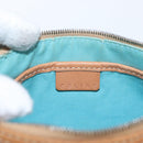 CELINE Macadam Canvas Accessory Pouch Turquoise Blue Silver Auth 151197-18