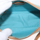 CELINE Macadam Canvas Accessory Pouch Turquoise Blue Silver Auth 151197-19