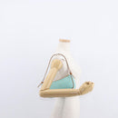 CELINE Macadam Canvas Accessory Pouch Turquoise Blue Silver Auth 151197-26