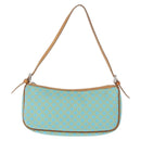 CELINE Macadam Canvas Accessory Pouch Turquoise Blue Silver Auth 151197A-13