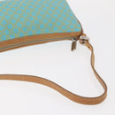 CELINE Macadam Canvas Accessory Pouch Turquoise Blue Silver Auth 151197-8