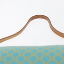 CELINE Macadam Canvas Accessory Pouch Turquoise Blue Silver Auth 151197-9