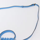 VERSACE Phone Pouch Shoulder Bag Leather 2way Light Blue Gold Auth 151198V-9