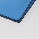 VERSACE Phone Pouch Shoulder Bag Leather 2way Light Blue Gold Auth 151198V-16