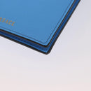 VERSACE Phone Pouch Shoulder Bag Leather 2way Light Blue Gold Auth 151198V-18
