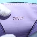 VERSACE Phone Pouch Shoulder Bag Leather 2way Light Blue Gold Auth 151198V-21