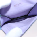 VERSACE Phone Pouch Shoulder Bag Leather 2way Light Blue Gold Auth 151198V-11