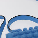 VERSACE Phone Pouch Shoulder Bag Leather 2way Light Blue Gold Auth 151198V-14