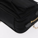 PRADA Chain Shoulder Bag Nylon Black Gold Auth 151199V-11