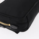 PRADA Chain Shoulder Bag Nylon Black Gold Auth 151199V-12