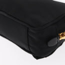PRADA Chain Shoulder Bag Nylon Black Gold Auth 151199V-13