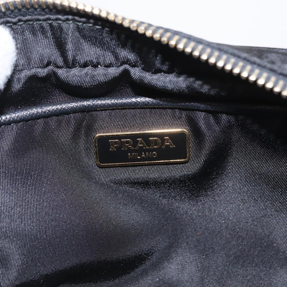 PRADA Chain Shoulder Bag Nylon Black Gold Auth 151199V