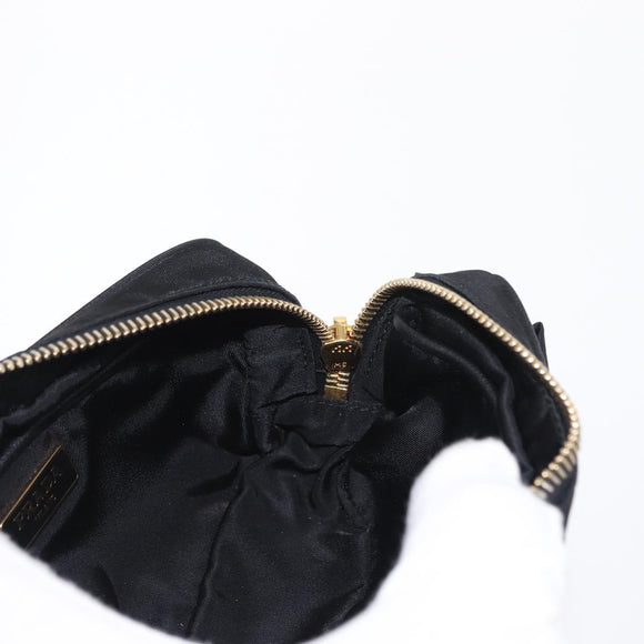PRADA Chain Shoulder Bag Nylon Black Gold Auth 151199V