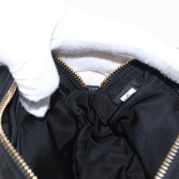 PRADA Chain Shoulder Bag Nylon Black Gold Auth 151199V
