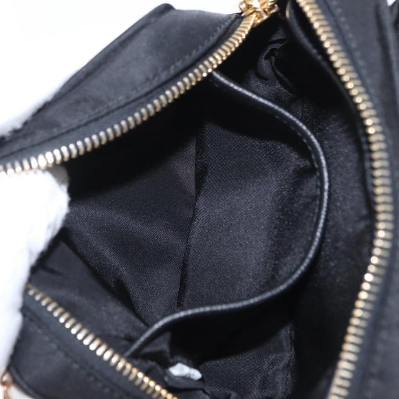 PRADA Chain Shoulder Bag Nylon Black Gold Auth 151199V