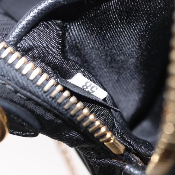 PRADA Chain Shoulder Bag Nylon Black Gold Auth 151199V