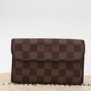 LOUIS VUITTON Damier Ebene Pochette Florentine Waist Bag N51856 LV Auth 151202V-12