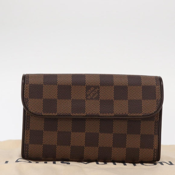 LOUIS VUITTON Damier Ebene Pochette Florentine Waist Bag N51856 LV Auth 151202V