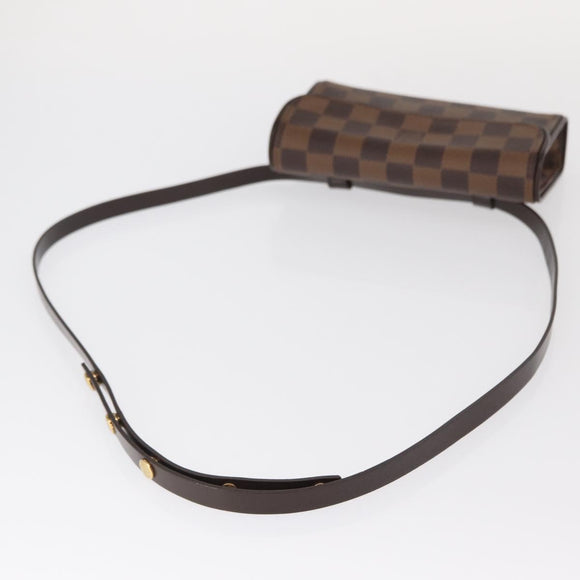 LOUIS VUITTON Damier Ebene Pochette Florentine Waist Bag N51856 LV Auth 151202V