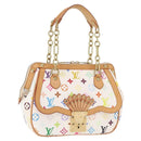 LOUIS VUITTON Monogram Multicolor Gracie MM Bag White M92590 LV Auth 151203SM-1