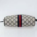 GUCCI GG Supreme Sherry Line Bag PVC Leather Navy Gold 56 02 004 Auth 151234-6