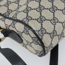 GUCCI GG Supreme Sherry Line Bag PVC Leather Navy Gold 56 02 004 Auth 151234-17