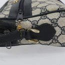 GUCCI GG Supreme Sherry Line Bag PVC Leather Navy Gold 56 02 004 Auth 151234-5