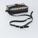 GUCCI GG Supreme Sherry Line Bag PVC Leather Navy Gold 56 02 004 Auth 151234-8