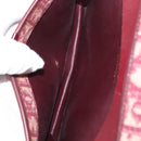 Christian Dior Trotter Canvas Chain Shoulder Bag Red Gold Auth 151235-17