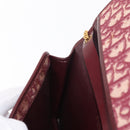 Christian Dior Trotter Canvas Chain Shoulder Bag Red Gold Auth 151235-18