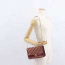 Christian Dior Trotter Canvas Chain Shoulder Bag Red Gold Auth 151235-20