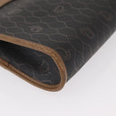 Christian Dior Honeycomb Canvas Chain Shoulder Bag PVC Black Gold Auth 151236-10