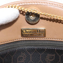 Christian Dior Honeycomb Canvas Chain Shoulder Bag PVC Black Gold Auth 151236-15