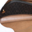 Christian Dior Honeycomb Canvas Chain Shoulder Bag PVC Black Gold Auth 151236-16