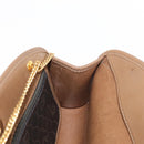 Christian Dior Honeycomb Canvas Chain Shoulder Bag PVC Black Gold Auth 151236-17