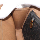 Christian Dior Honeycomb Canvas Chain Shoulder Bag PVC Black Gold Auth 151236-18