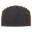 Christian Dior Honeycomb Canvas Chain Shoulder Bag PVC Black Gold Auth 151236-3