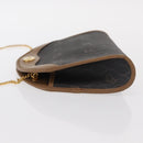 Christian Dior Honeycomb Canvas Chain Shoulder Bag PVC Black Gold Auth 151236-5