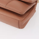 Salvatore Ferragamo Vala Chain Shoulder Bag Leather Pink Gold Auth 151237-11