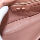 Salvatore Ferragamo Vala Chain Shoulder Bag Leather Pink Gold Auth 151237-17